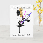 娘21歳の誕生日グリーティングカード カード (黄色い花)