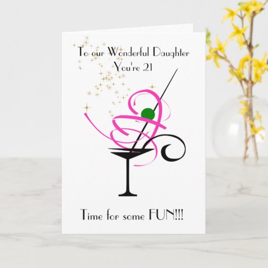 娘21歳誕生日カード カード (黄色い花)