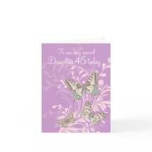 娘45th誕生日蝶カード