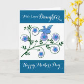 娘/おめでとう – 花と鳥 カード (黄色い花)
