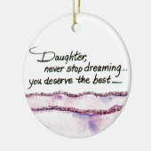 娘、ネバードレストップーム文字水のカラーアート セラミックオーナメント (左)