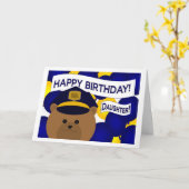 娘 – ハッピーバースデー警察ヒーロー! カード (黄色い花)
