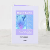 娘-ユリとのハッピーイースター シーズンカード (裏面)