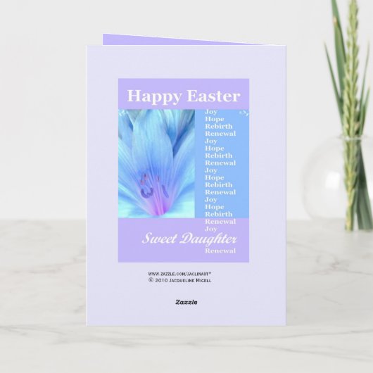 娘-ユリとのハッピーイースター シーズンカード (裏面)