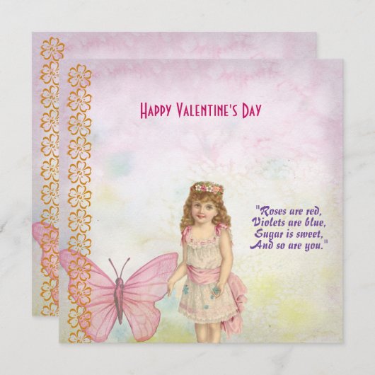 娘 ルスティック バタフライ フローラ ヴィンテージ バレンタイン (正面/裏面)