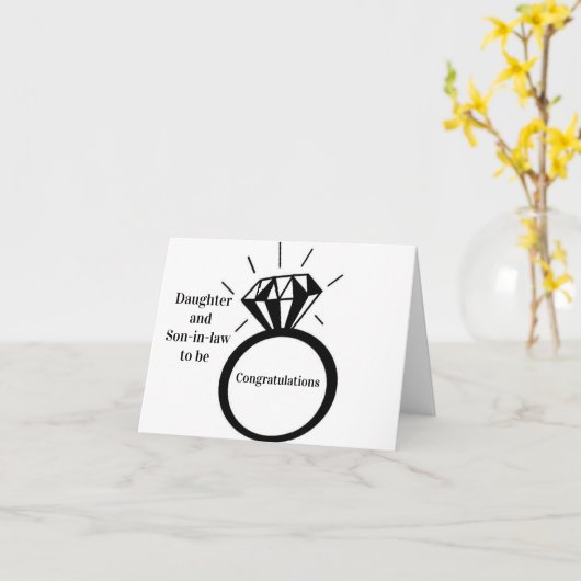 *娘 & 婚約者* の **婚約** カード (黄色い花)