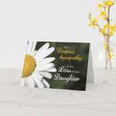 娘、宗教悔やみや弔慰、ホワイトデイジー カード (黄色い花)