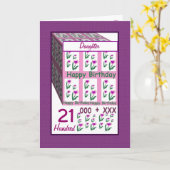 娘-幸せな第21誕生日 カード (黄色い花)