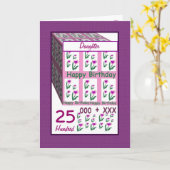 娘-幸せな第25誕生日 カード (黄色い花)