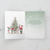 娘&彼女の家族クリスマススノーウィーハウス シーズンカード (内部)