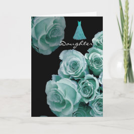 娘-新婦付添人の青緑のバラ及び服 招待状