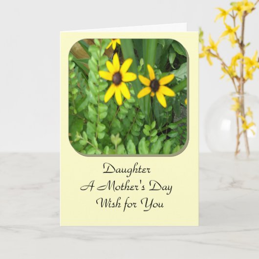 娘：母の日 カード (黄色い花)