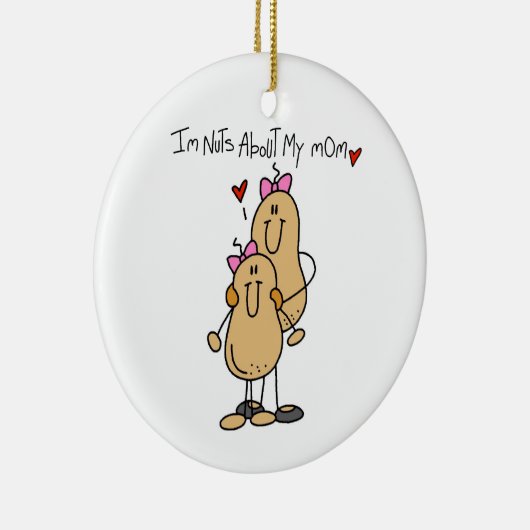娘-私のお母さんのTシャツおよびギフトについてのナット セラミックオーナメント (右)