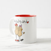娘-私のパパのTシャツおよびギフトについてのナット ツートーンマグカップ (正面左)
