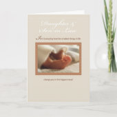 娘、義理の息子の名前をカスタムするのお祝い カード (正面)