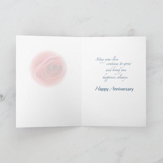 娘・義理の息子 結婚記念日 ワイングラス ローズ カード (内部)