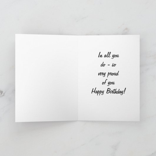 娘=誇りを持ったあなた – バレエ誕生日 カード (内部)