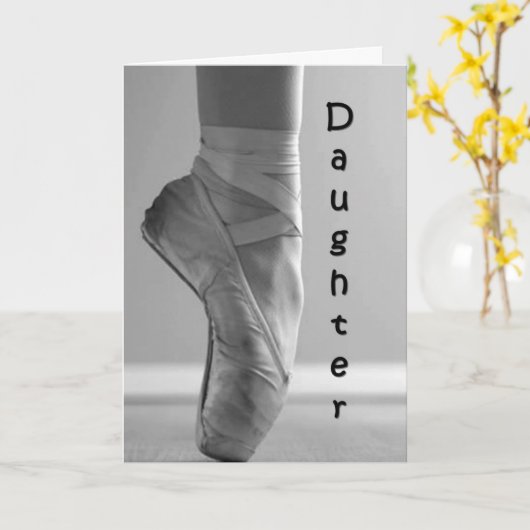 娘=誇りを持ったあなた – バレエ誕生日 カード (黄色い花)