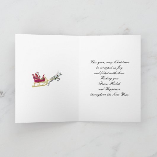 娘、金ゴールドの効果のクリスマスカード シーズンカード (内部)