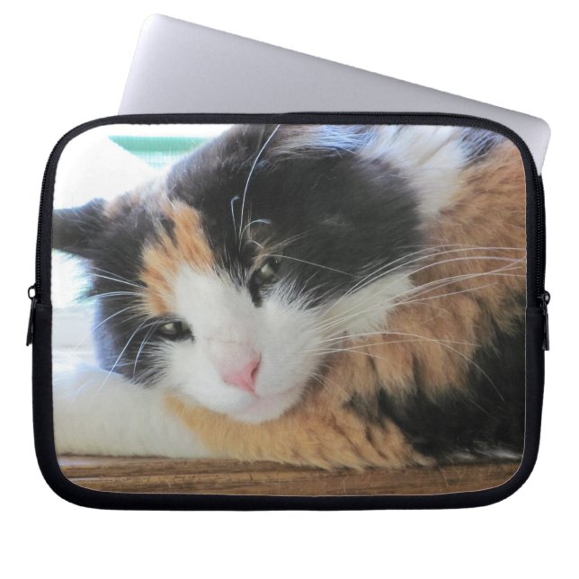 婀娜っぽいさらさの子猫 ラップトップスリーブ (正面)