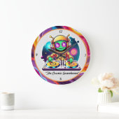 婉曲なエイリアンビート ラージ壁時計 (ホーム)