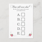 婚姻バラブライダルシャワーゲームカード エンクロージャーカード (正面)