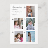 婚姻バラブライダルシャワーゲームカード エンクロージャーカード (裏面)