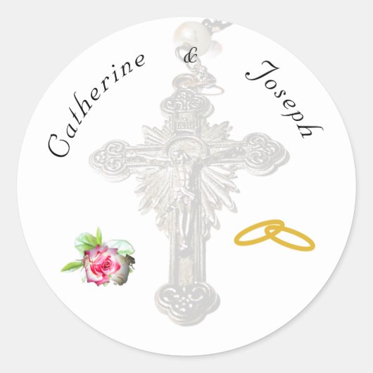 婚姻バラ ラウンドシール (正面)