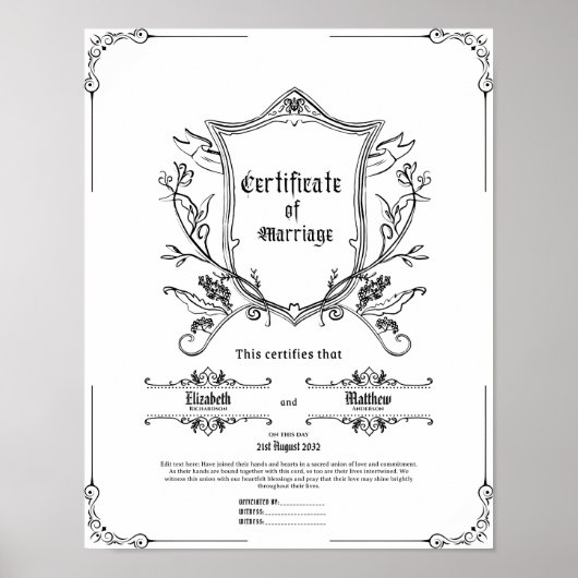 婚姻証明書ヴィンテージGOTHIC異教の DRUID ポスター (正面)