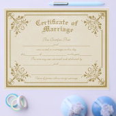 婚姻証明書 チラシ (シングル)