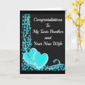 ***婚礼の日に双子の兄弟と新***妻 カード (黄色い花)