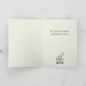 婚礼の日フィアット500おめでとう カード (内部)