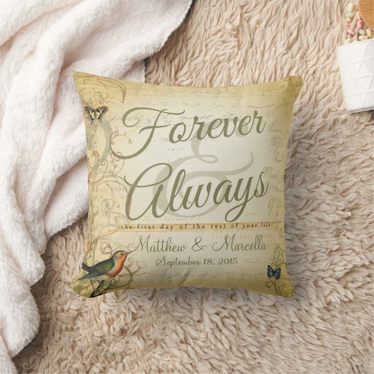 婚礼の日永久に及び常にパーソナライズな枕を クッション (ブランケット)