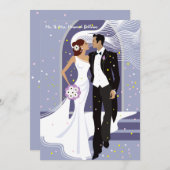 婚礼の日-ポストの結婚式の発表 招待状 (正面/裏面)