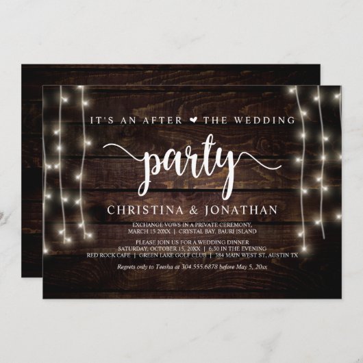 婚礼後の駆け落ち素朴だ 招待状 (正面/裏面)