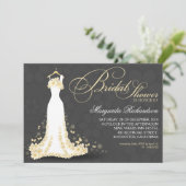 婚礼衣裳を持つブライダルシャワー招待状 招待状 (スタンド正面)