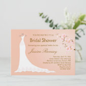 婚礼衣裳、桜のブライダルシャワー 招待状 (スタンド正面)