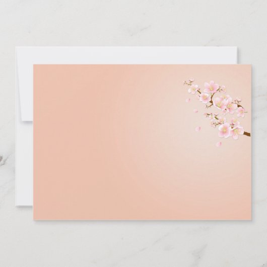 婚礼衣裳、桜のブライダルシャワー 招待状 (裏面)