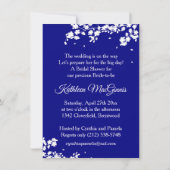 婚礼衣裳、濃紺、ブライダルシャワーの花 招待状 (裏面)