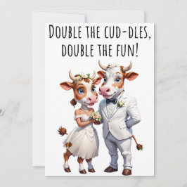 婚約おめでとうおもしろいカードCow Card 招待状