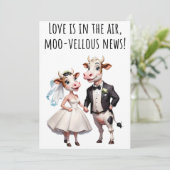 婚約おめでとうおもしろいカードCow Card 招待状 (スタンド正面)