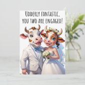 婚約おめでとうおもしろいカードCow Card 招待状 (スタンド正面)