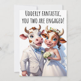 婚約おめでとうおもしろいカードCow Card 招待状