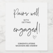 婚約おめでとうございます ワインラベル (シングルラベル)