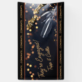 婚約おめでとうのカップルのバナー 横断幕 (縦)