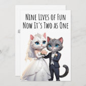 婚約おめでとうカード猫好きカード 招待状 (正面/裏面)