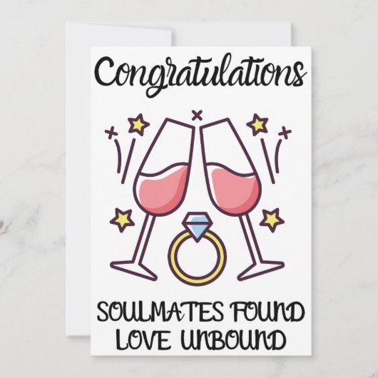 婚約おめでとうカード 招待状 (正面)