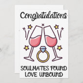 婚約おめでとうカード 招待状 (正面/裏面)