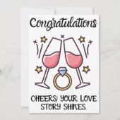 婚約おめでとうカード 招待状 (正面)