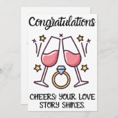 婚約おめでとうカード 招待状 (正面/裏面)